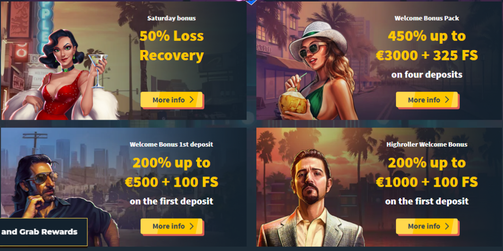 Interfejs Snatch Casino z bonusami